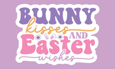 Retro Easter Sticker Design