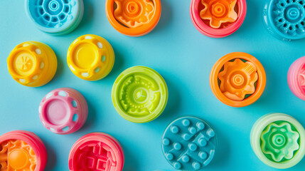 Colorful anti-stress fidget push pop it sensory toy.