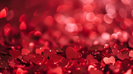 shiny empty background of confetti hearts blur it is suitable for creating a valentine card