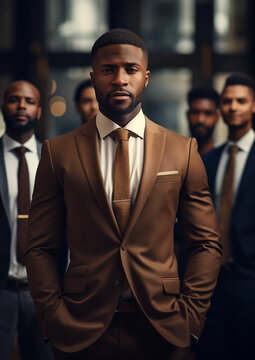 Afro-American Businessman, Entrepreneur business man standing, confident professional executive manager.