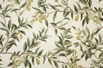 Olive Branches: Botanical Wallpaper for Mediterranean Kitchen Inspirations