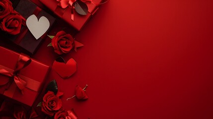 Top view of valentine's day concept with copy space