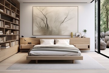 Organic Minimalist Bedroom in Contemporary Houses: Serene Ambiance with Minimal Decor