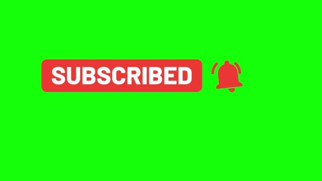 Animated Subscribe button Green screen background 