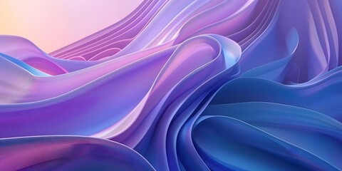 Modern colorful blue and purple ripples, soft satin, gauze-like ripples