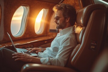 Business Travel: A successful entrepreneur travels the world for business meetings and conferences, hopping from one destination to another in their private jet