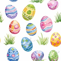 Painted Easter eggs, seamless background