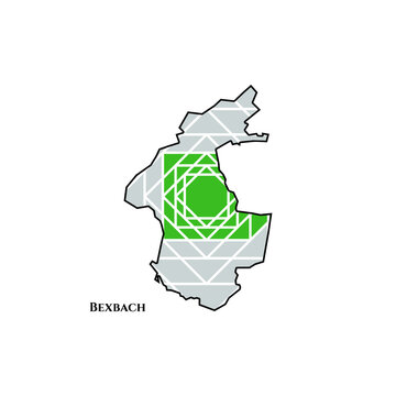 Bexbach Map - World Map International vector template. German region silhouette vector illustration