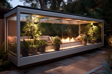 Glass Encased Fireplace Concepts: Bring Patio Warmth to Life