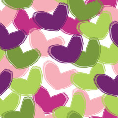 Seamless pattern. Multicolored hearts.