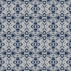 Blue and white watercolor ornament painted with watercolor on paper.