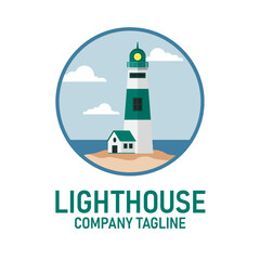 Lighthouse Base Logo Editable Vector