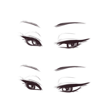 Anime eyes. Hand drawn sketch