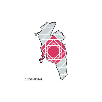 Biesenthal Map - World Map International vector template. German region silhouette vector illustration