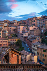 overlook of the street in Siena, Italy