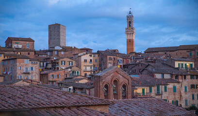 Overlook of the buildings in Siena, Italy
