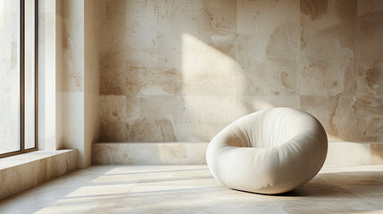 contemporary empty room with soft chair. - 746471494