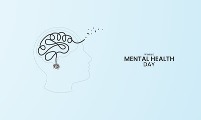Mental Health Day,  Mental health day design for banner, poster, 3D Illustration