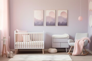 Muted Pastel Nursery Serenity: Whimsical Baby Wall Art Designs