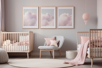 Muted Pastel Nursery Serene Space: Baby Wall Art & Designs