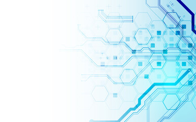 CPU concept. Circuit board. Technology abstract background. Hand drawn vector.