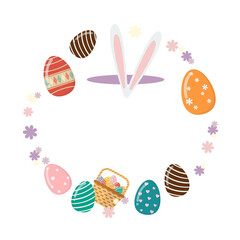 Happy Easter Poster with easter eggs - 746476812