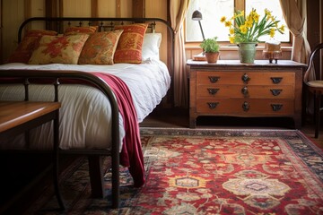 Bohemian Rug Color Pattern Mix: Captivating Old World Charm Bedroom Interiors