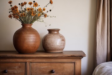 Terra Cotta Vase Rustic Charm: Old World Bedroom Interiors Exuding Vintage Elegance