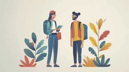 Language course for adult learners, practicing conversation skills in a new language, motivated by professional goals or the dream of traveling.