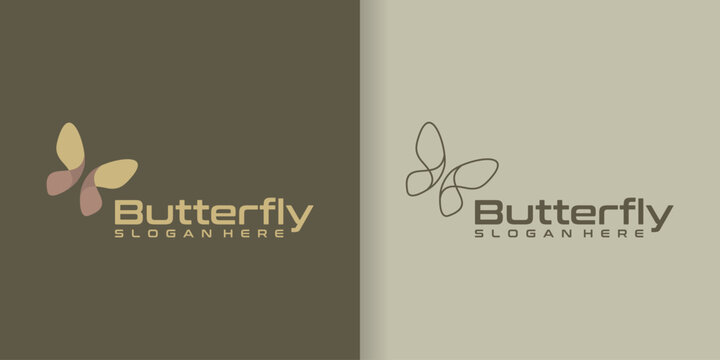 abstract bright gradient butterfly vector Logotype collection. Beauty salon, cosmetics.