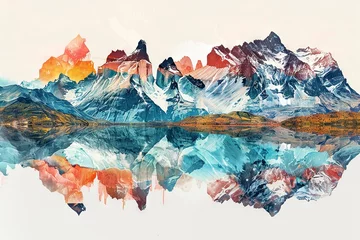 Fotobehang Mystical Landscapes of Chile: Desert to Fjords Collage   © Kristian
