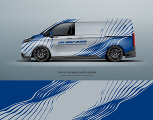 Sporty racing car wrap livery design vector file eps 10 - obrazy, fototapety, plakaty