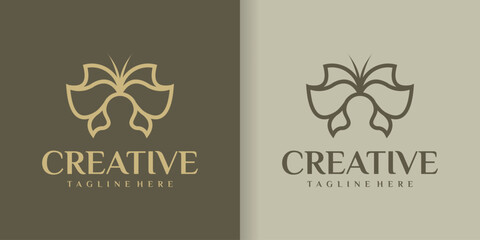 collection of people and butterfly logo designs