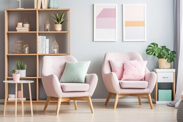 Pastel Armchairs: Warming Up Scandinavian Study Spaces