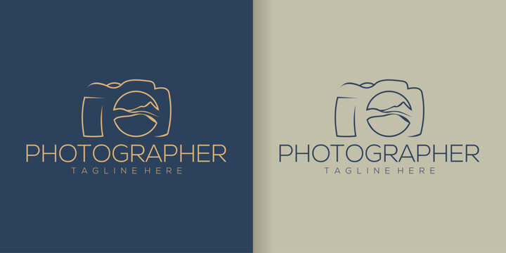 mountain studio logo design vector collection. climbing photography