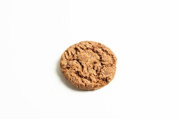 dark chocolate cookie isolated on a white background