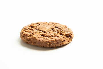 dark chocolate cookie isolated on a white background