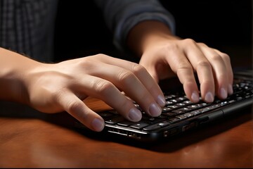Hände tippen auf einer Tastatur - Symbolbild via KI
