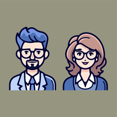 Fototapeta premium couple school teacher icon vector
