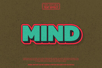 Editable text effect Mind 3d cartoon template style modern premium vector