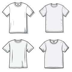 T-Shirt (Plain T-Shirt Illustration). simple minimalist isolated in white background vector illustration