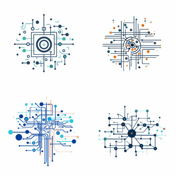 Machine Learning Algorithm Icon (Abstract ML Algorithm Symbol). simple minimalist isolated in white background vector illustration