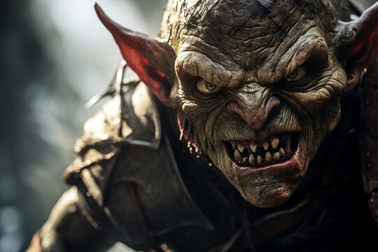 Picture of creepy ugly mysterious goblin creature made with generative AI