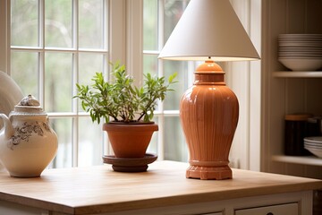 Terracotta Lamp Elegance: A Classic Touch in Kitchen Interiors