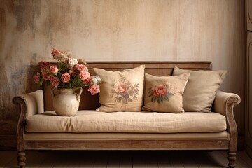 Time-Worn Vintage Living Room Inspirations - Beige Sofa, French Country Vase, Times of Yore