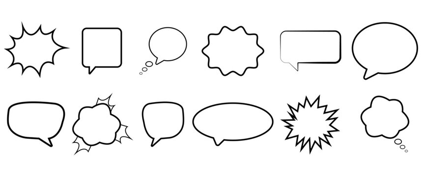Speech bubble icon set. Cloude speech bubles collection. Talk bubbles. Vector illustration.