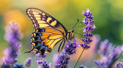Lavender Whisper: Delicate Butterfly Encounter
