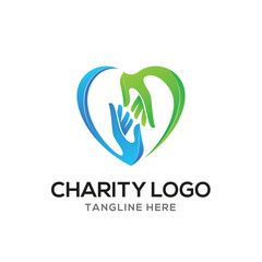 Charrity logo, health logo, person logo, hand logo