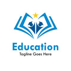 Obraz premium book with student design logo template illustration