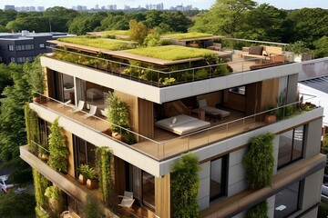 Eco-Friendly Urban Flats: Green Roof Design Showcase for Sustainable Living